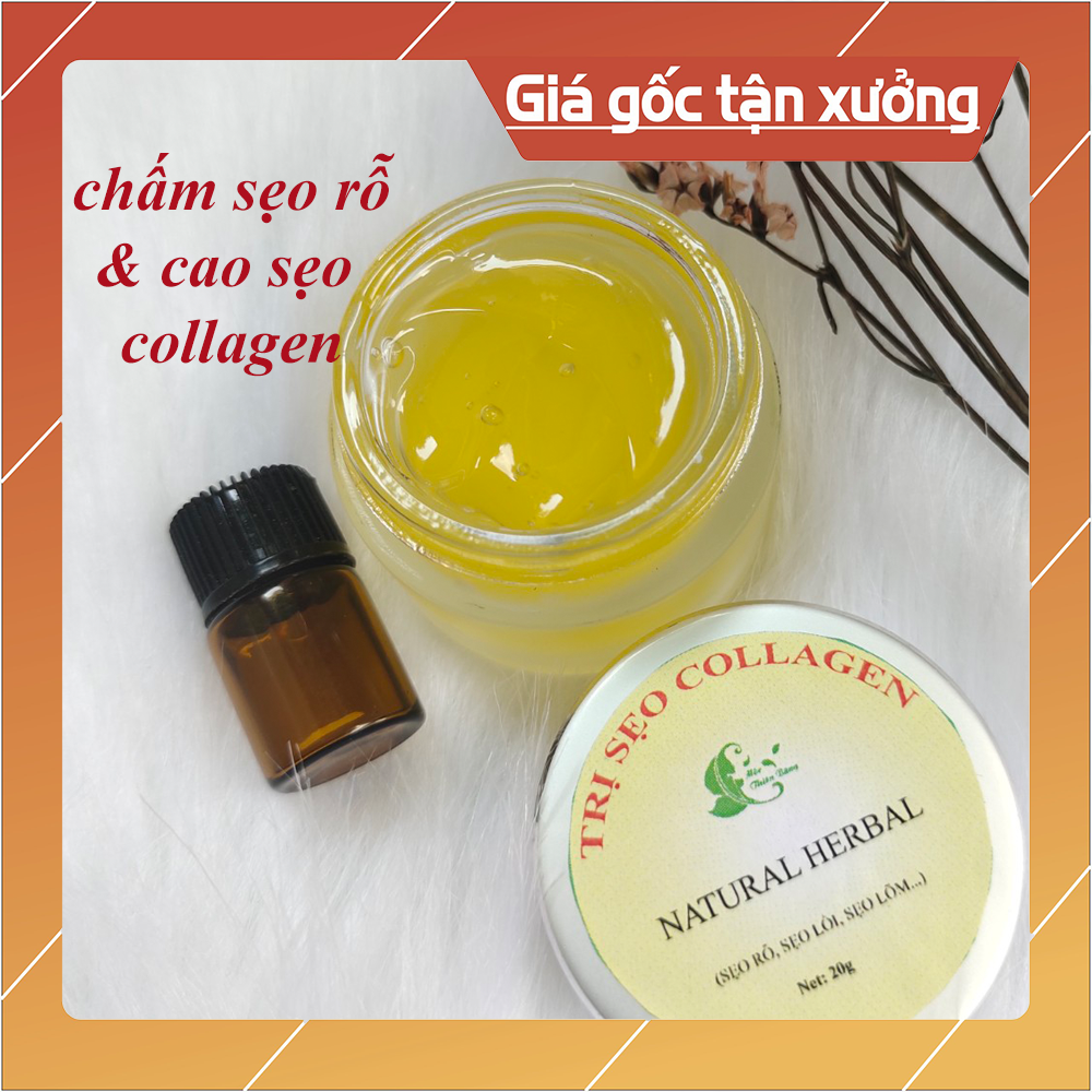 Bộ Đôi Hoàn Hảo Lấp Đầy Sẹo Rỗ, Gồm Chấm Sẹo Rỗ & Cao Sẹo Collagen Thiên Nhiên An Toàn và Hiệu Quả