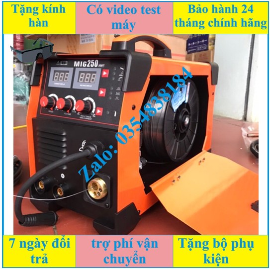 [Trả góp 0%] Máy hàn Mig Jasic 250A hàng công ty Nguồn:220V-50/60Hz -Điện áp ra :50-70V -Công suất đầu ra :8.2KvA -Hiệu suất :80% -Dòng điện ra :20-250A