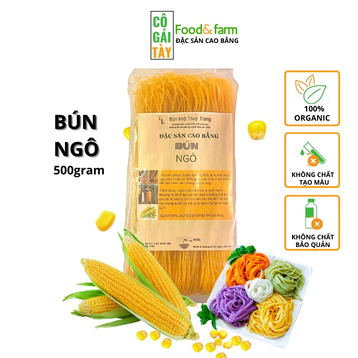 Bún Ngũ Sắc Cao Bằng Eatclean - Bún Ngô thực phẩm dành cho người giảm cân ăn kiêng sợi bún khô làm từ rau củ