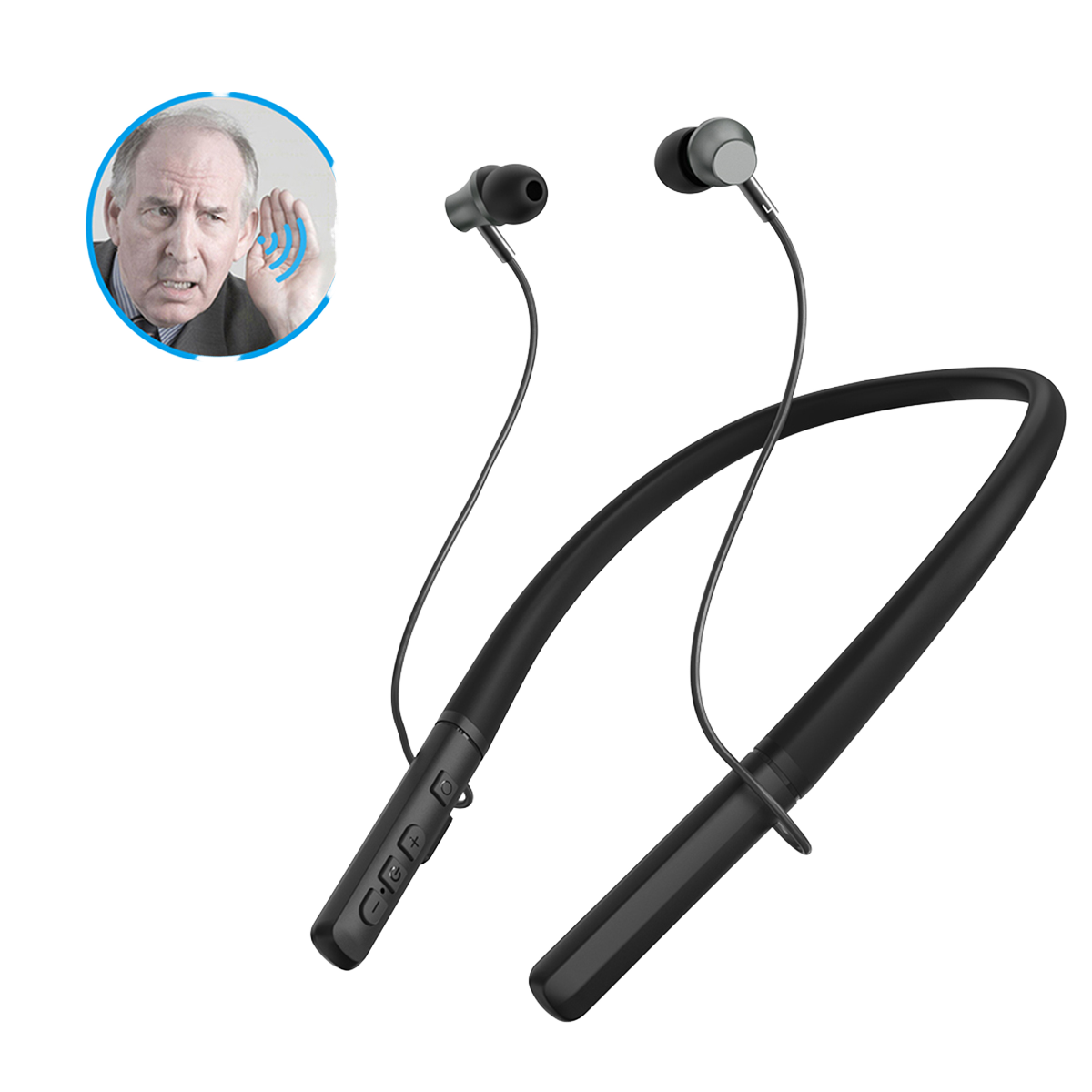 Máy trợ thính đeo cổ kỹ thuật số có thể kết nối Bluetooth, Tai nghe trợ thính cho người già model GM-200BT
