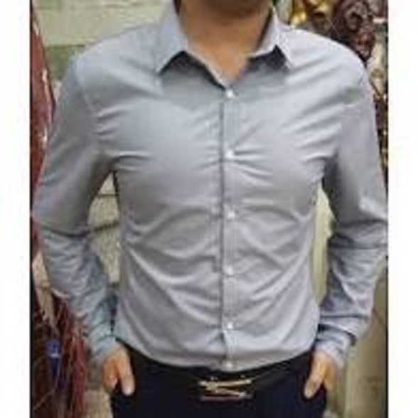 [HCM]ÁO SƠ MI NAM TAY DÀI VẢI KATE CO GIÃN MỀM MỊN THOÁNG MÁT MÀU XÁM SIZE M-6XL TỪ 40-90KG