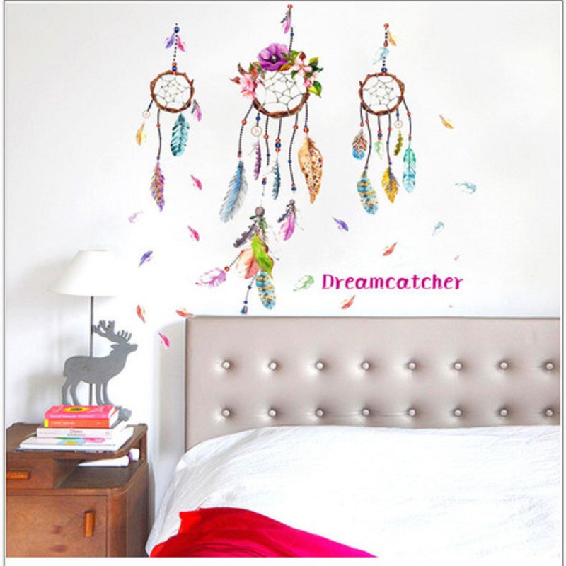 Decal dán tường vòng giấc mơ deamcatcher phong cách