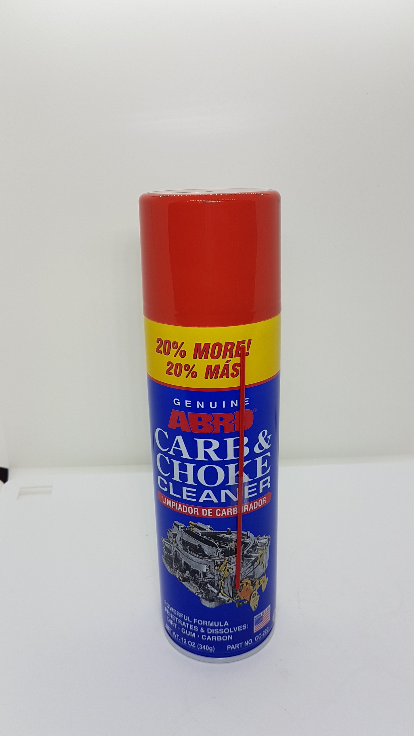 Chai xịt vệ sinh bình xăng con abro carb & choke cleaner 340g