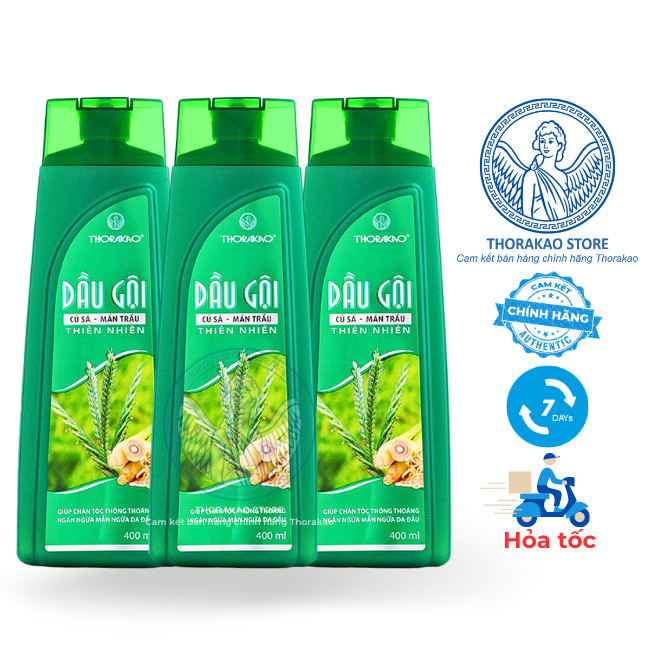  Dầu Gội Củ Sả Mần Trầu 400ml Thorakao sạch gàu đầy lùi tóc bạc sớm ngăn ngừa mẫn ngứa da đầu - Thorakao Store. 