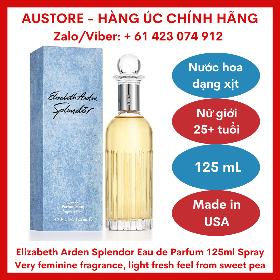 Nước hoa nữ Elizabeth Arden Splendor Eau De Parfum Spray 125ml xách tay Úc