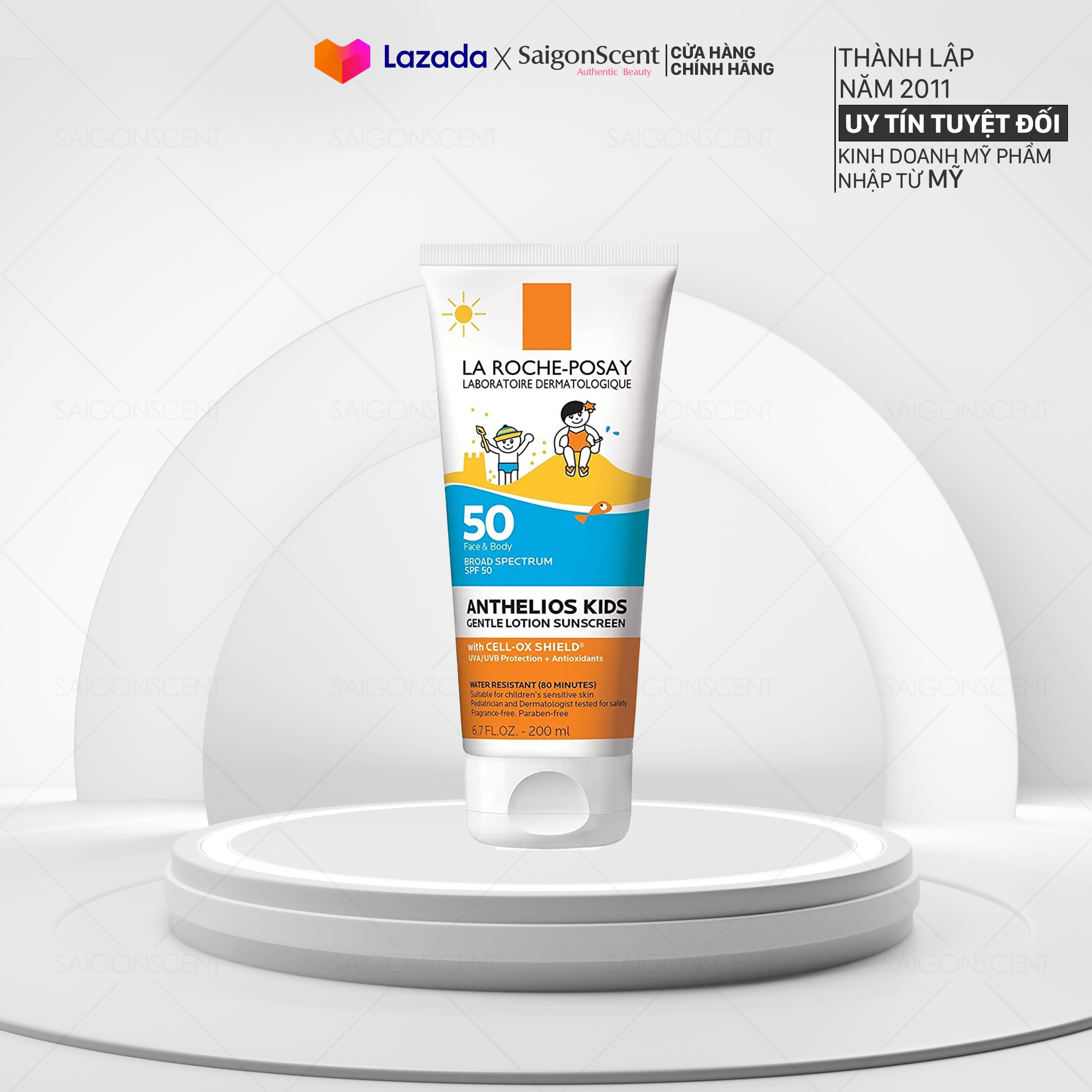 [Saigon Scent] Kem chống nắng cho trẻ La Roche-Posay Anthelios Dermo-Kids SPF 50 ( Face & Body - 200mL )