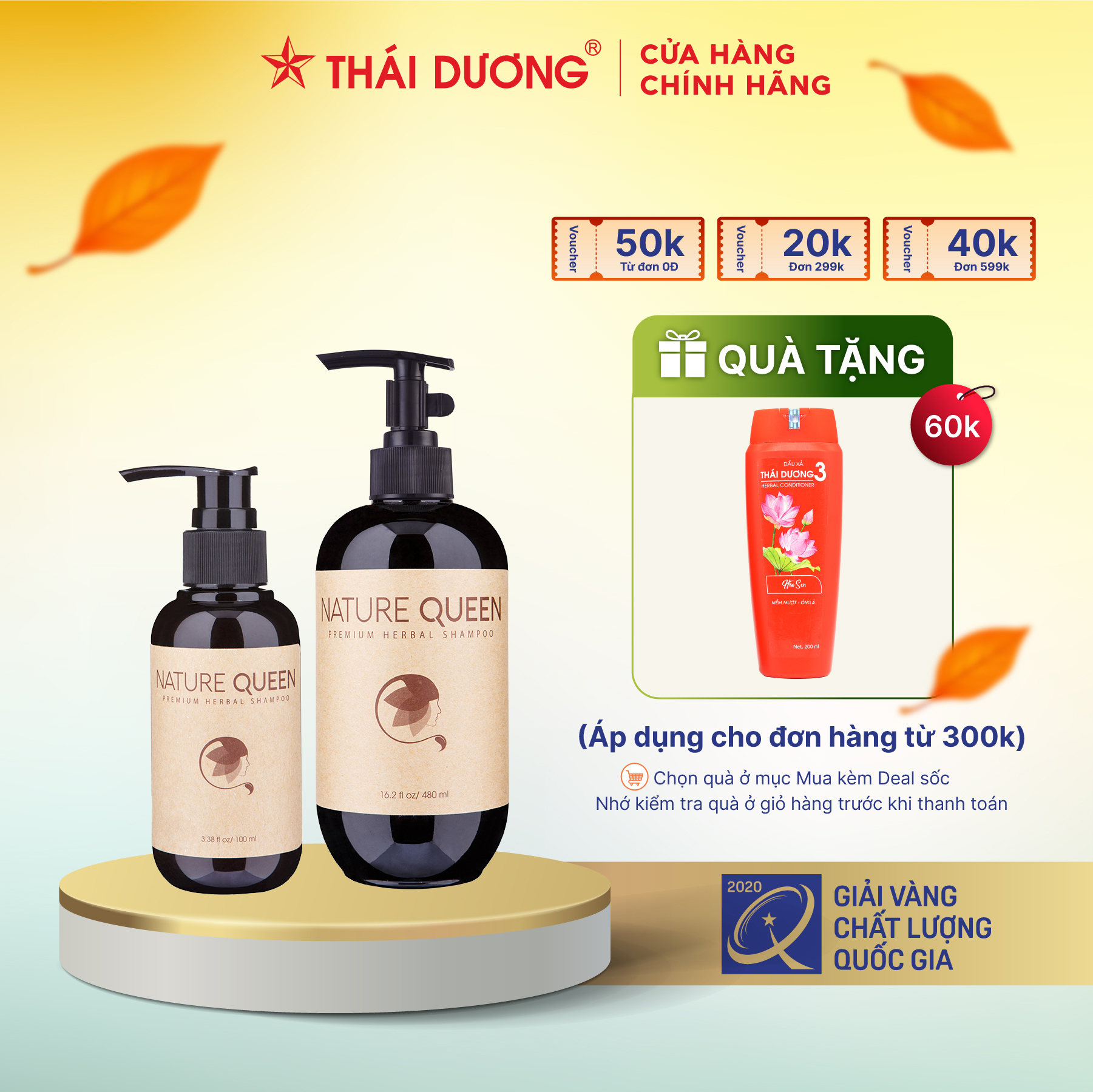 Dầu Gội Nature Queen Ngăn Rụng Tóc Sao Thái Dương 100Ml / 480Ml