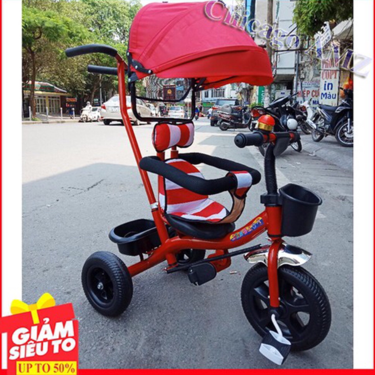 Xe dẩy 3 bánh Có mái che