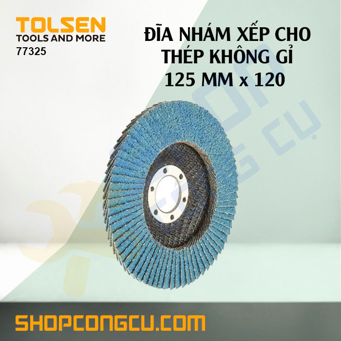 Nhám xếp cho thép không gỉ 125mmx120 tolsen 77325