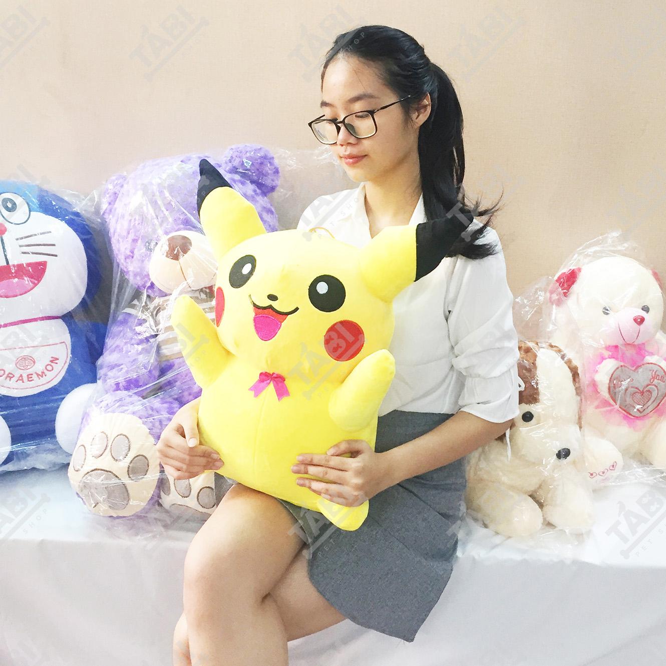 Gấu bông pikachu cao thật 45cm - thú nhồi bông pikachu siêu cute