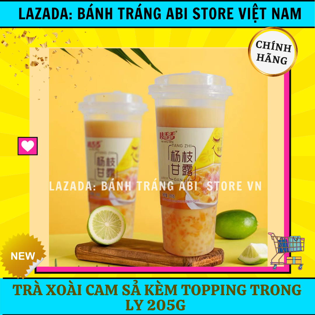 🥭 trà sữa nướng-trà sữa xoài cam sả ly lớn cực nhiều topping 205g 🥭