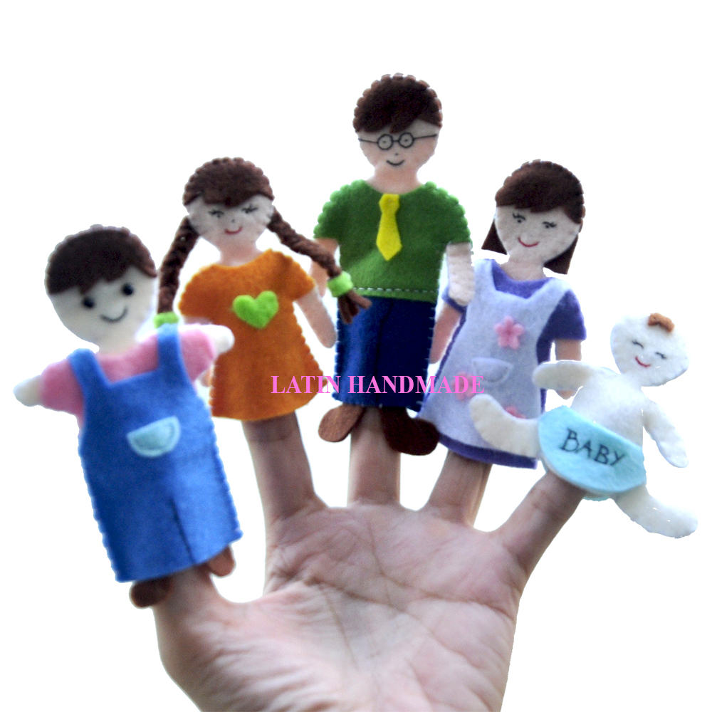 Đồ chơi giáo dục - Bộ 5 RỐI NGÓN TAY GIA ĐÌNH DÀNH CHO BÉ 3 TUỔI