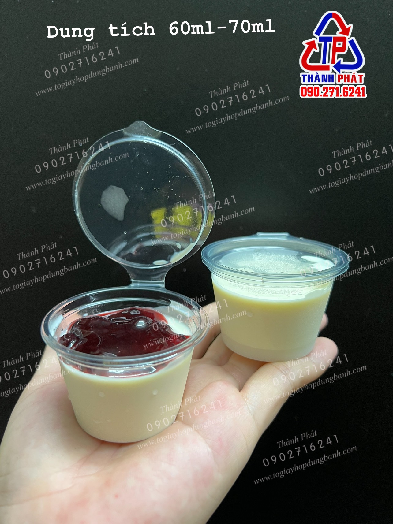 100 Hủ sốt 2.5oz nắp liền đựng panna cotta 70ml - đựng sốt kem - sốt trứng muối hộp đựng nước chấm nước tương tương ớt