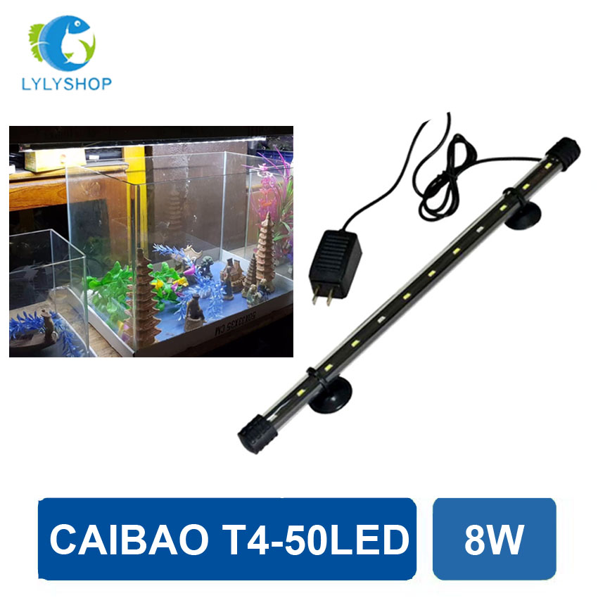 Đèn Led bể cá 50 - 60cm CAIBAO T4-50LED công suất 6W, dài 48.5cm, chống nước, ánh sáng trắng đẹp cao cấp.