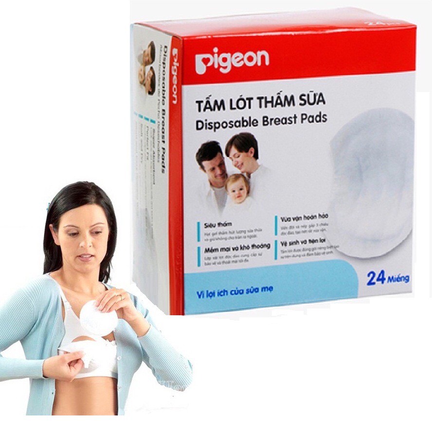 Hộp lót thấm sữa pigeon 24 miếng cho mẹ dùng 1 lần