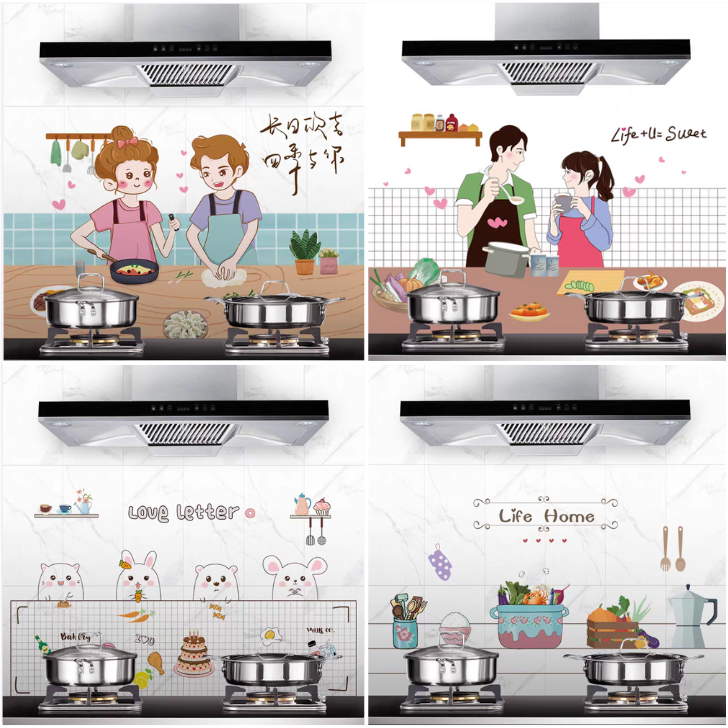 Giấy dán tường bếp chống dầu mỡ, dễ lau chùi, decal dán bếp 3d nhiều họa tiết