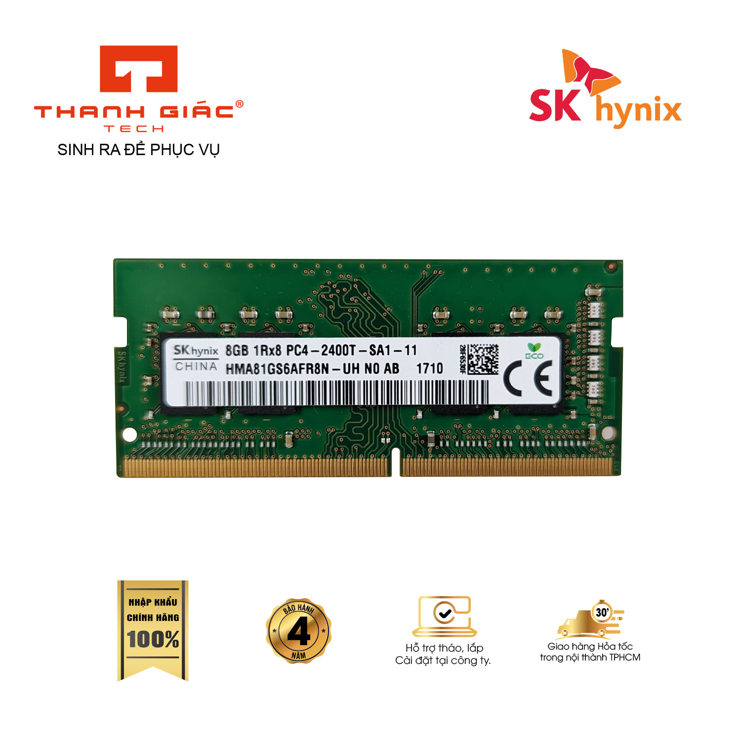 Ram Laptop DDR4 SK Hynix 8GB 16GB Bus 2400 - Bảo Hành 4 Năm