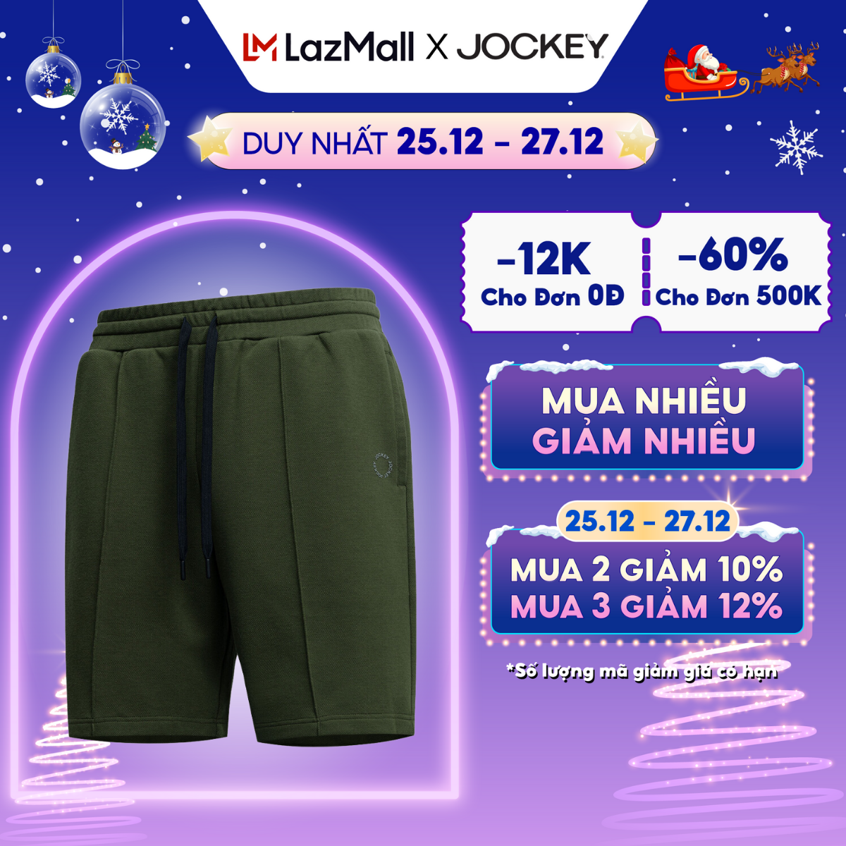 CHỈ 25.1227.12 MUA 2 GIẢM 10 MUA 3 GIẢM 12 Quần Short Jockey Nam Cotton mềm mại in Logo J1010