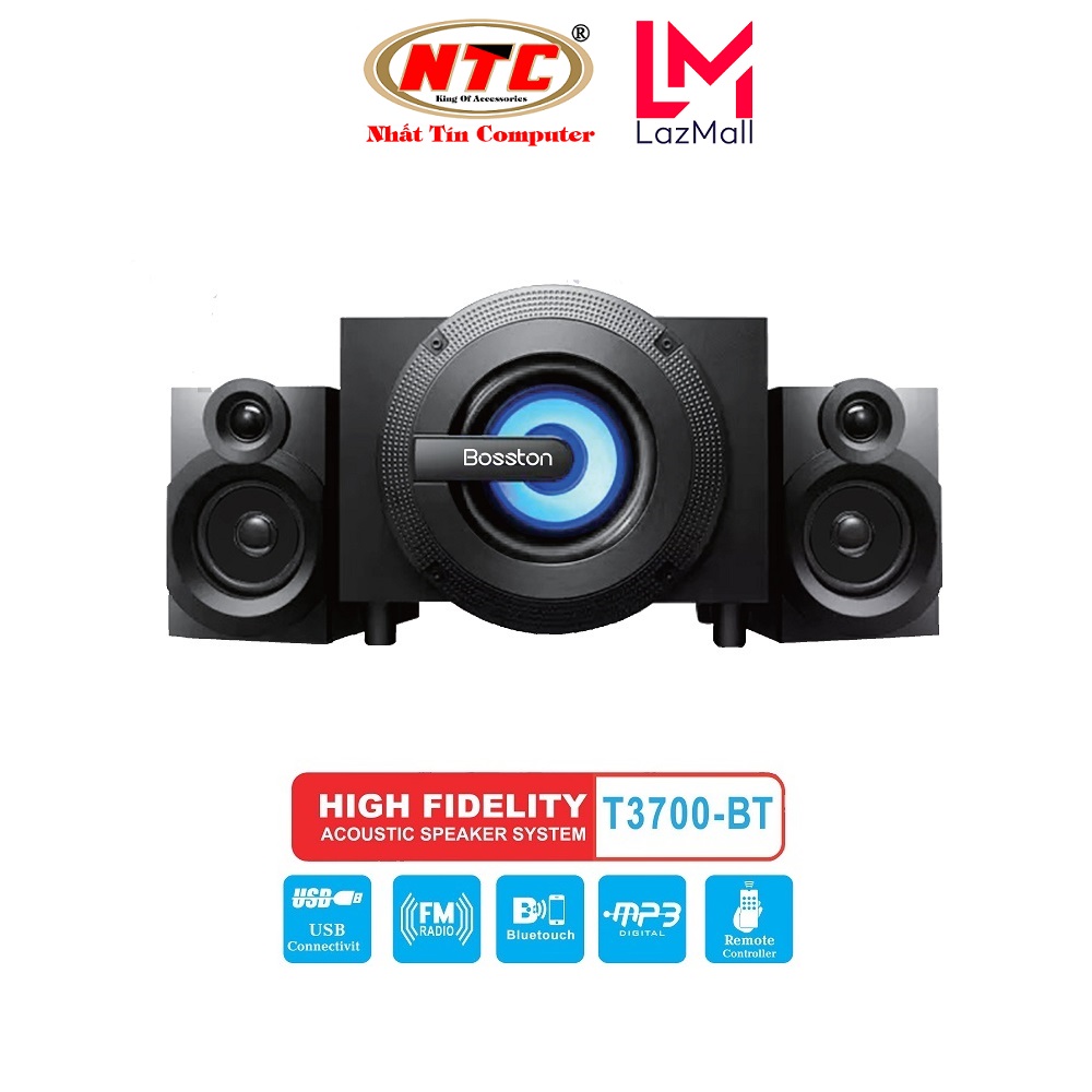 Loa vi tính 2.1 kiêm Bluetooth USB thẻ nhớ Bosston T3700-BT công suất 25W (Đen) - Nhat Tin Authorised Store