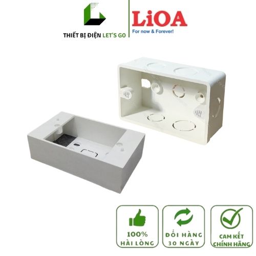Đế âm đơn, đế nổi đơn cho mặt hình chữ nhật lioa