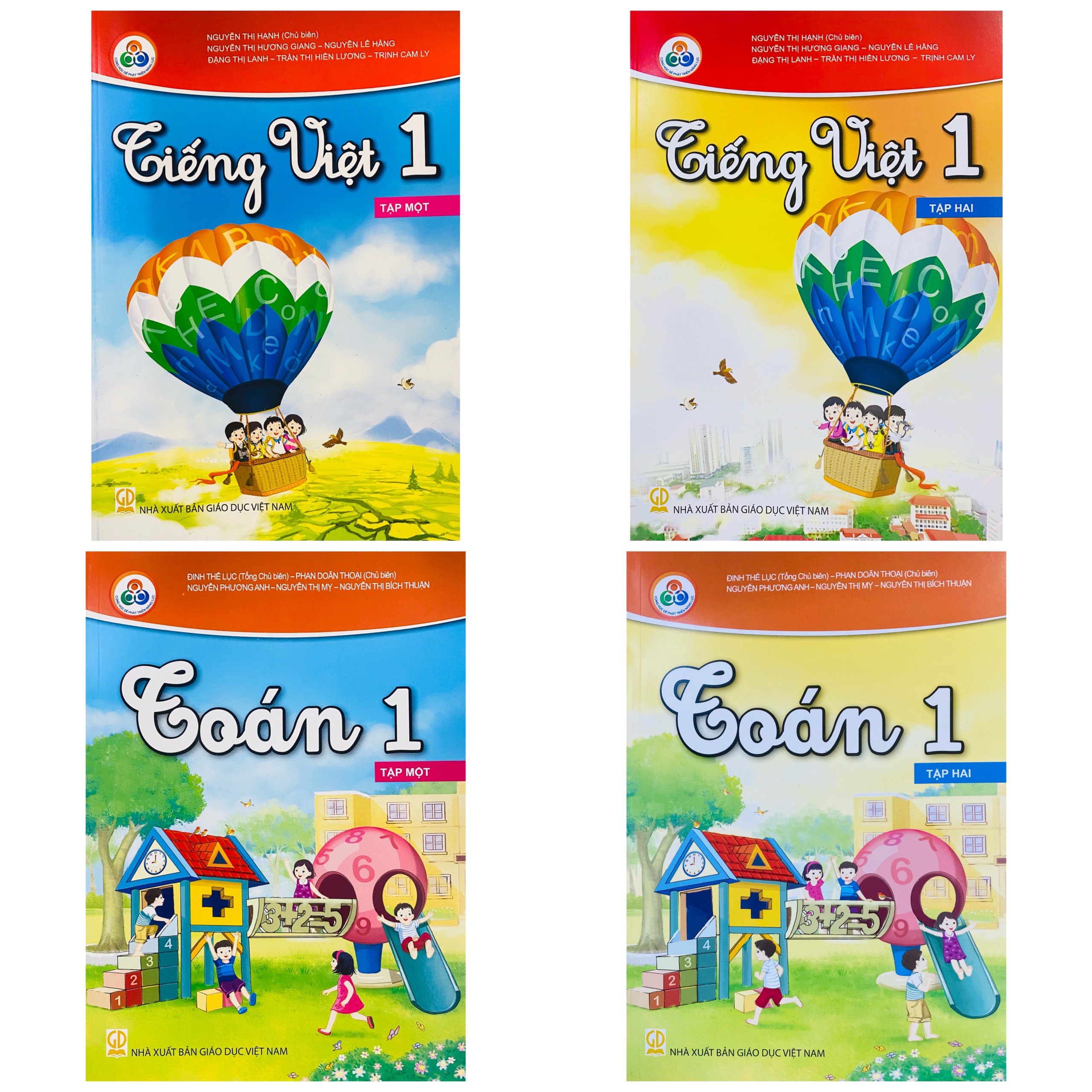 Edubook - Combo Toán/Tiếng Việt lớp 1 (Bộ 4 cuốn) Cùng học để phát triển năng lực