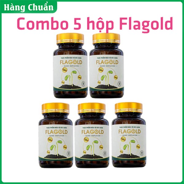 Hàng Chuẩn - 5 hộp Flagold - Bổ sung nội tiết tố nữ tự nhiên - Nano Mầm đậu nành công nghệ cao