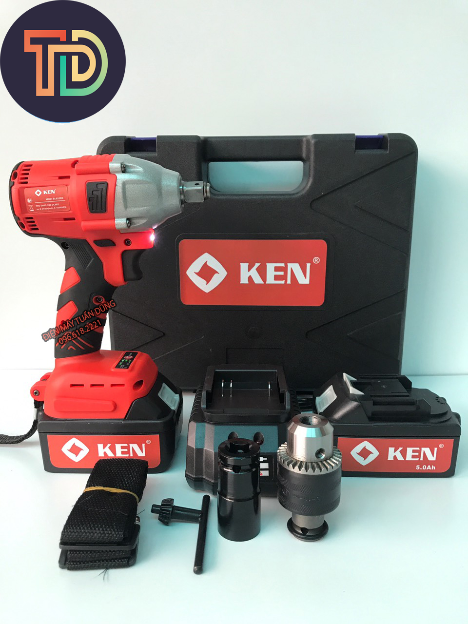 Máy văn ốc Ken 88v, không chổi than, 2 pin, 100% dây đồng Kèm đầu khoan sắt gỗ bắt vít 13S