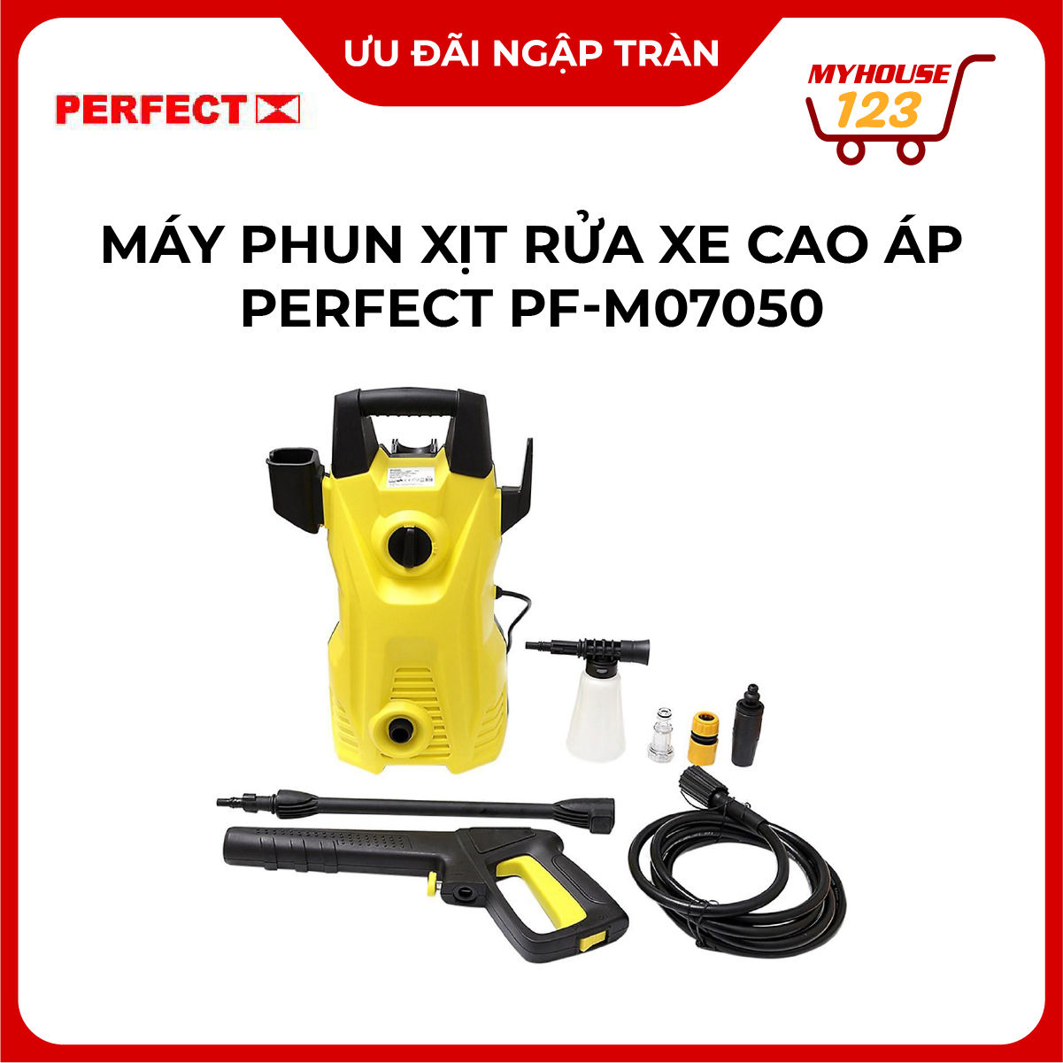 Máy phun xịt rửa xe cao áp perfect pf-m07050