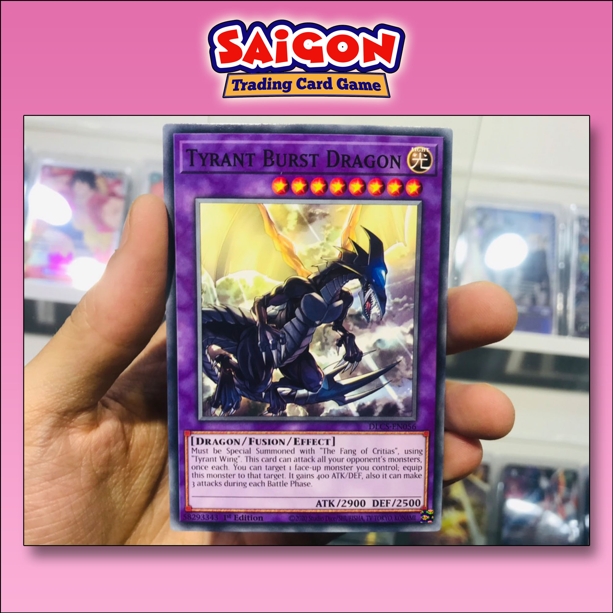 Thẻ bài yugioh mã dlcs-en056 - tyrant burst dragon - common - 1st edition