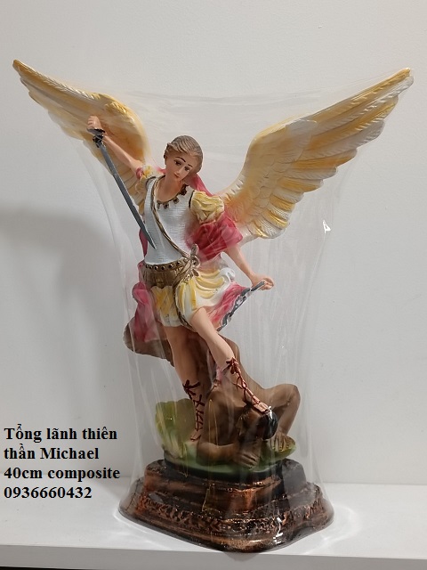 Tượng Công giáo Tổng lãnh thiên thần Michael 30cm hoặc 40cm tượng composite quà tặng công giáo