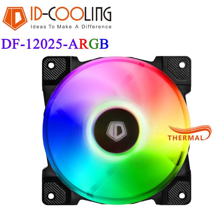 Fan case rgb id-cooling df-12025 argb - sức gió tốt, hiệu ứng addressable rgb, ổ trục bi bền bỉ