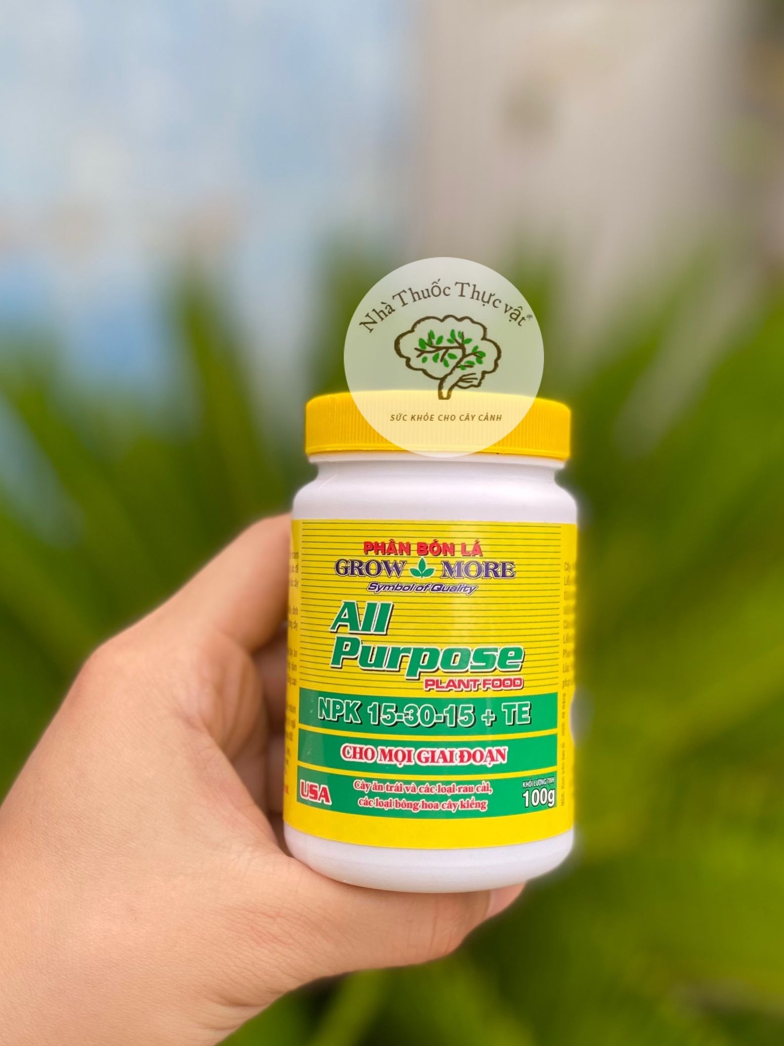 Phân bón lá growmore npk all purpose 15-30-15+te tốt cho mọi giai đoạn sinh trưởng grow more 100gr