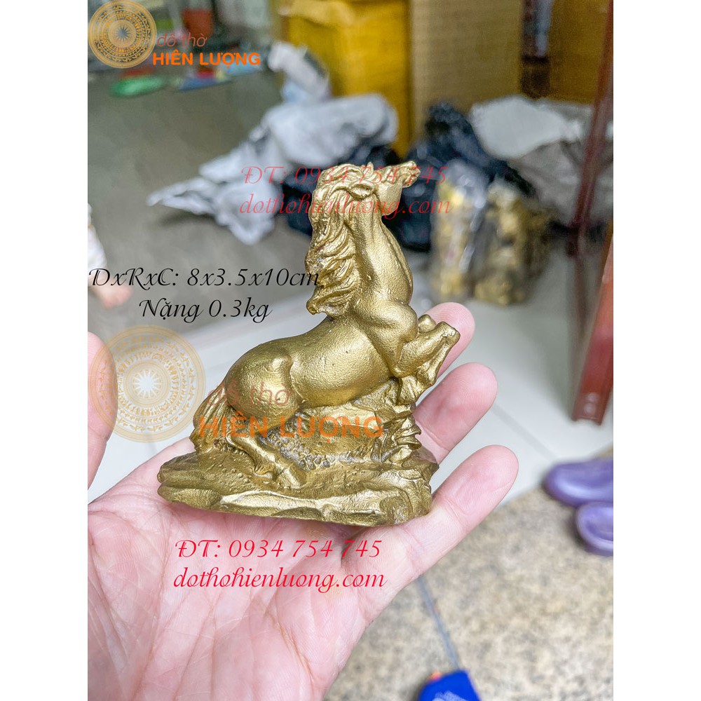 Tượng ngựa bằng đồng hí phong thủy cỡ bé: dxrxc: 8x3.5x10cm-0.3kg