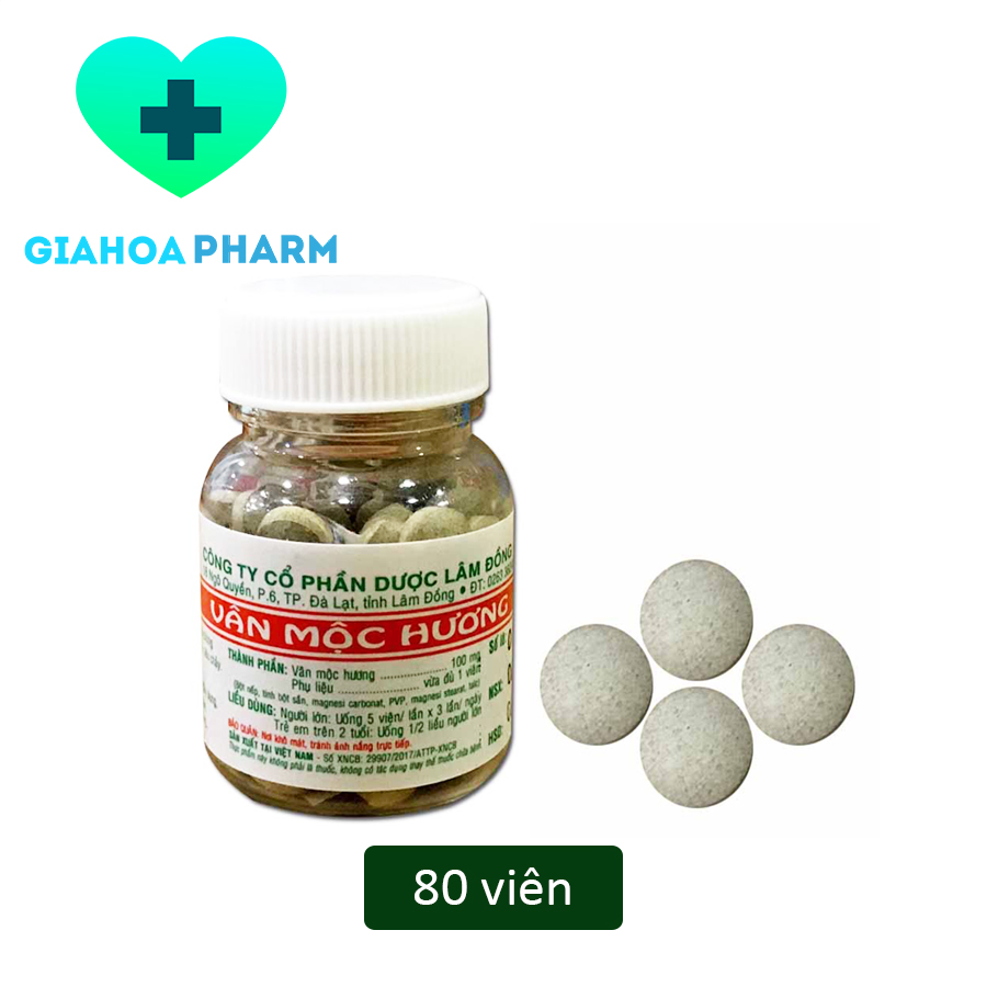 Viên uống Vân Mộc Hương (Ladophar Đà Lạt) giúp giảm rối loạn tiêu hóa, đầy bụng, khó tiêu, tiêu chảy, đi ngoài phân sống