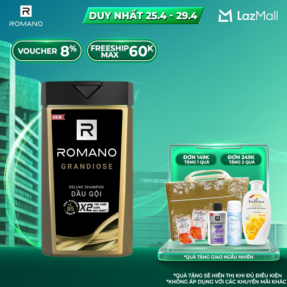 ROMANO DẦU GỘI HƯƠNG NƯỚC HOA GRANDIOSE 180G