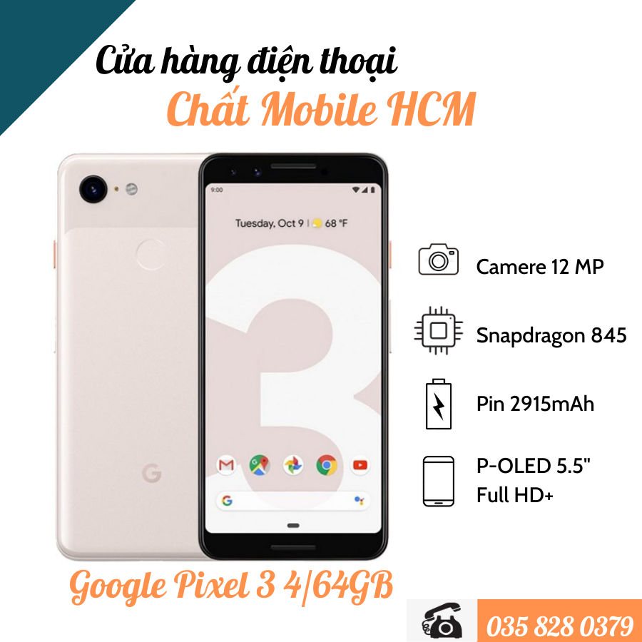 Điện Thoại Google Pixel 3 4/64/128GB Quốc Tế. Chất Mobile