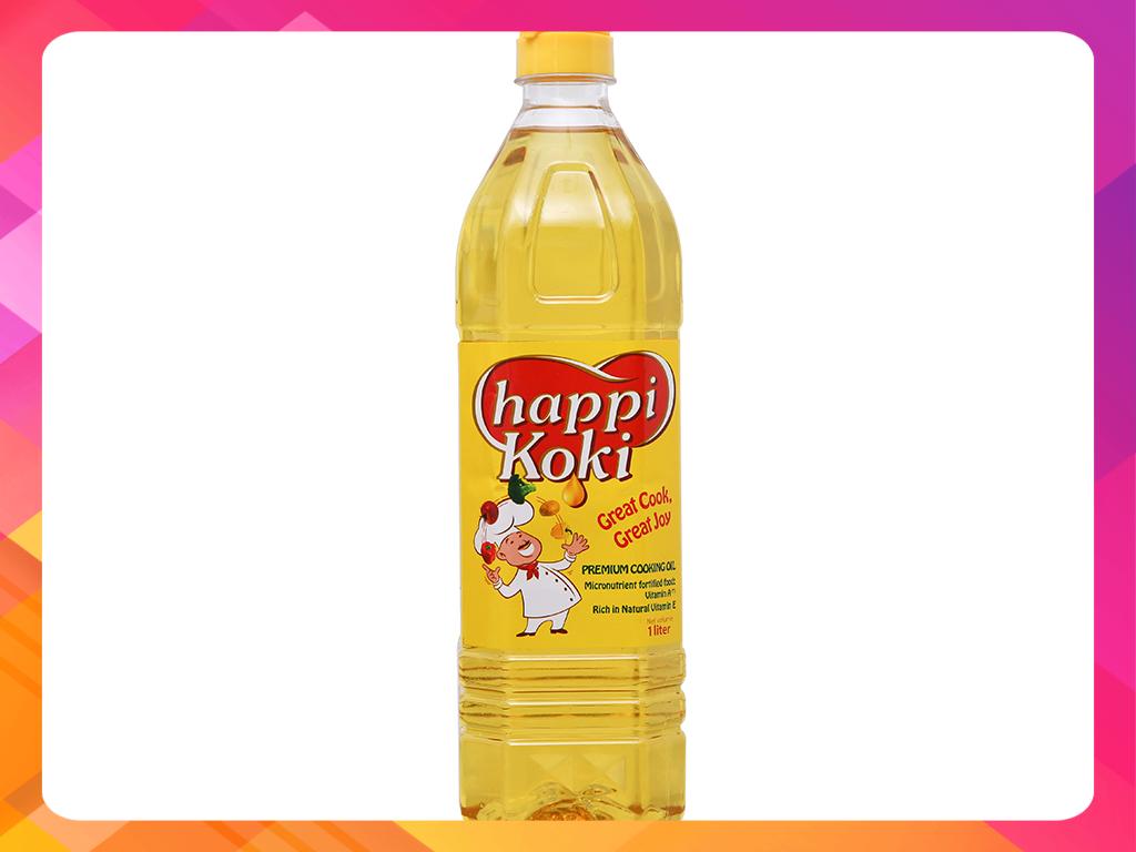 Dầu ăn Happy Koki 1 lít.