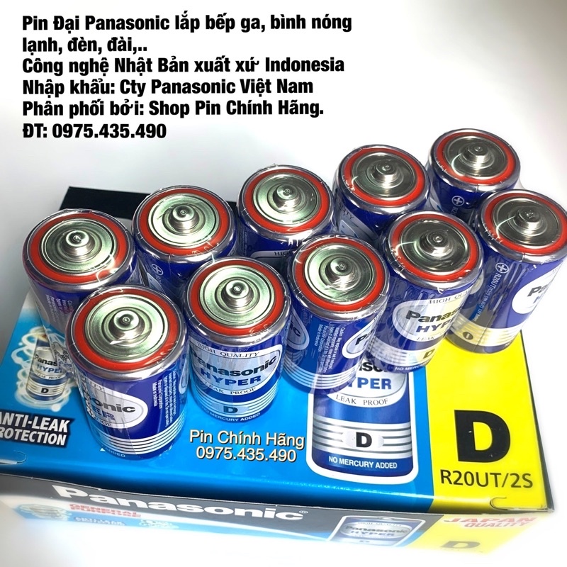 Hộp 24 Viên Pin Đại Panasonic Size D R20UT/2S Hàng Chính Hãng Xuất Xứ Indonesia