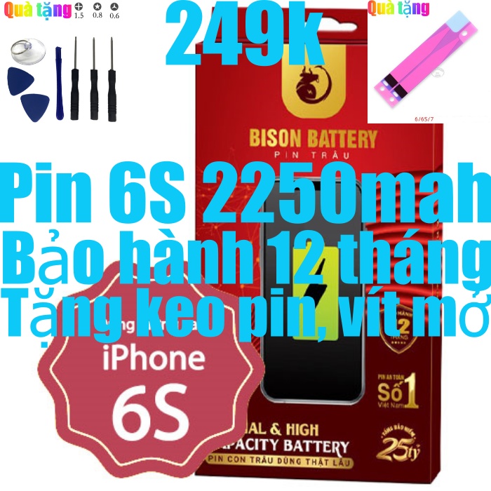 Pin 6s Bison dung lượng cao 2250mAh