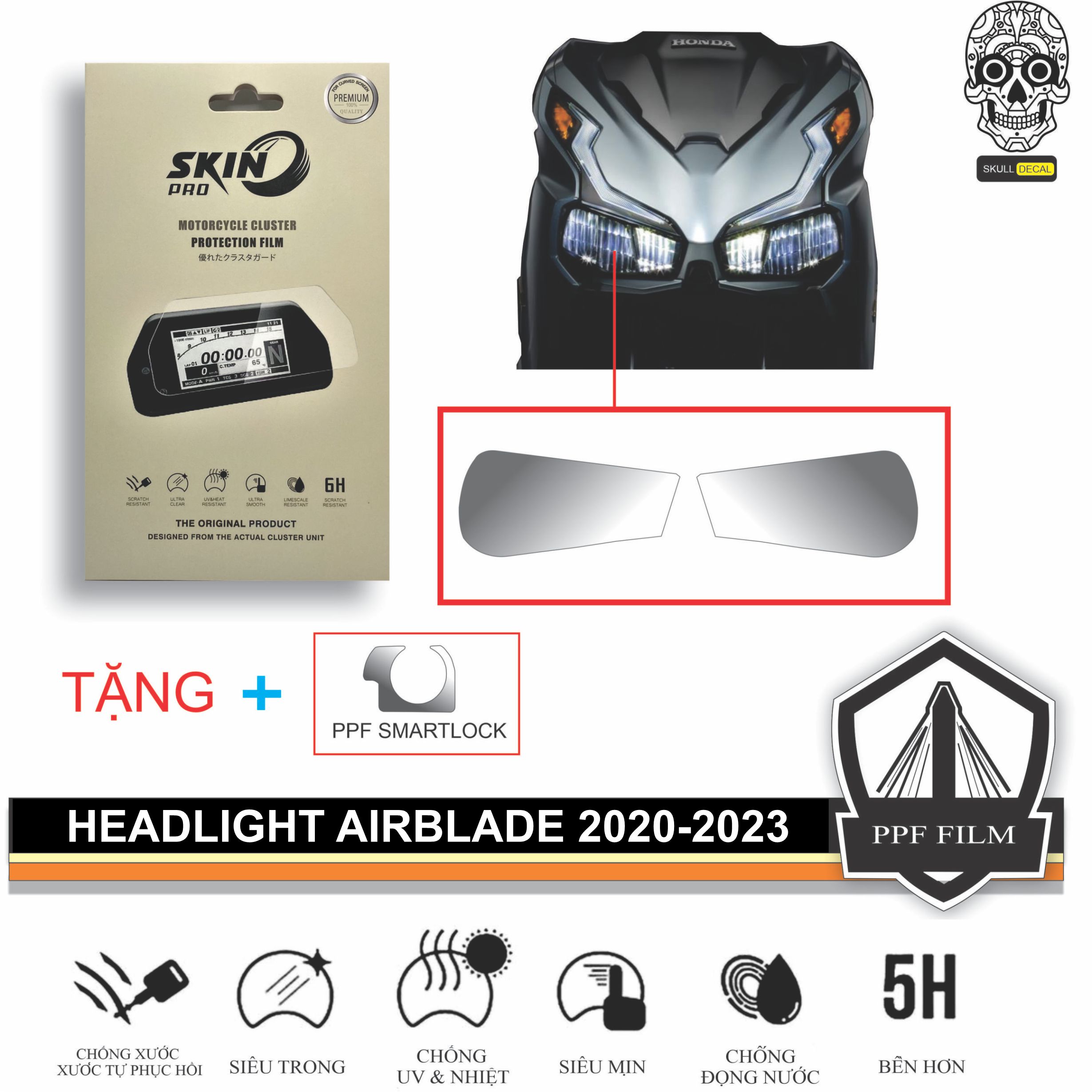 Miếng dán PPF bảo vệ đèn pha AIR BLADE 2020 2021 2022 2023  - AB2020 AB2021 AB2022 AB 2023 AIRBLADE 125 150 160 AB125 AB150 AB160