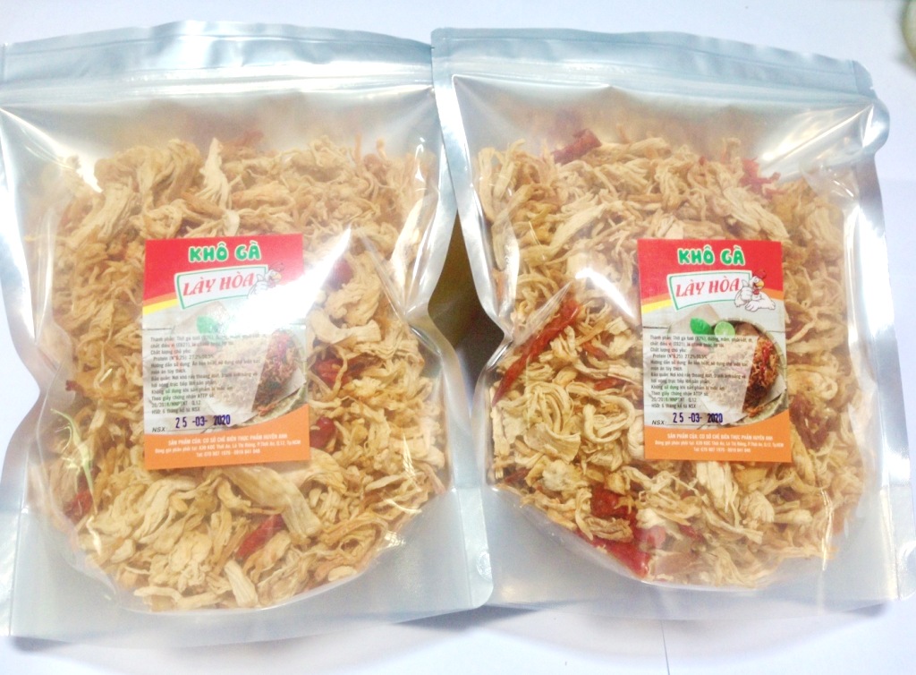 [HCM]1Kg Khô gà Bơ Tỏi Cay mềm Lày Hoà(2 bịch zipper 500g) chế biến từ những nguyên liệu tươi mới đảm bảo vệ sinh an toàn thực phẩm