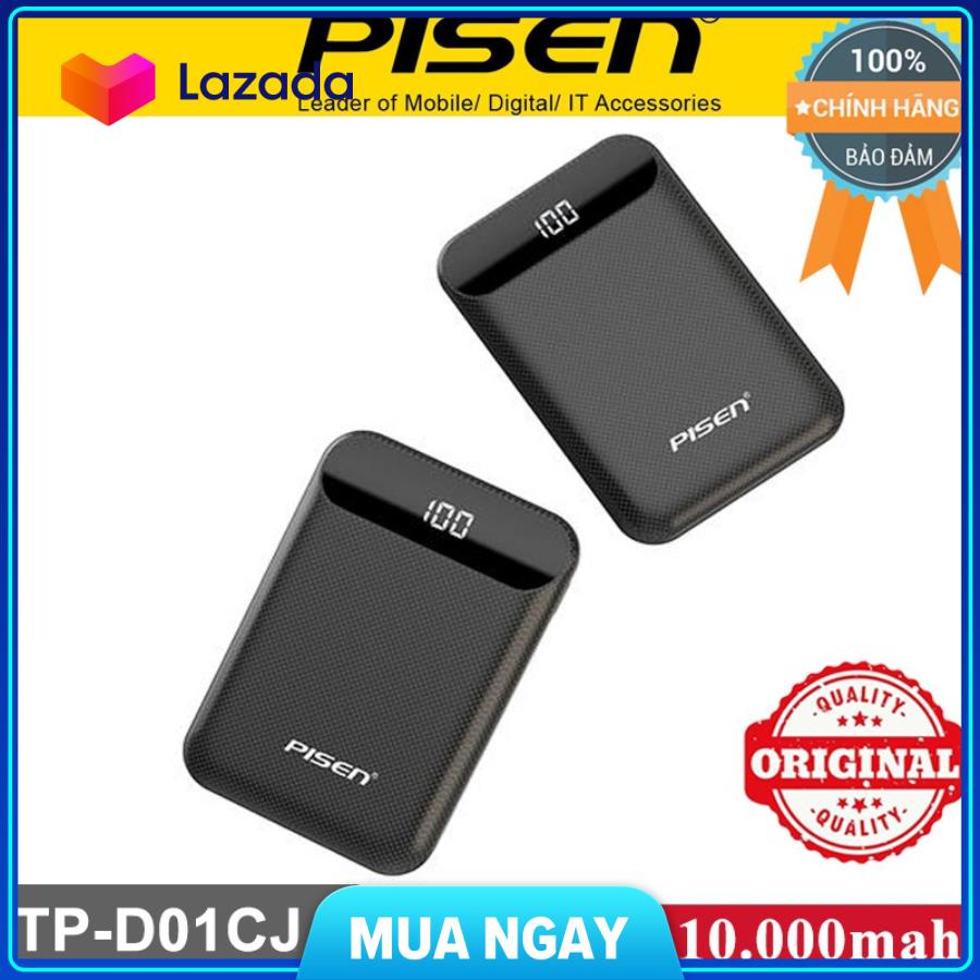 Sạc dự phòng pisen powerbox c10000 10000mah, sản phẩm tốt với chất lượng và độ bền cao, và được cam kết sản phẩm y như hình