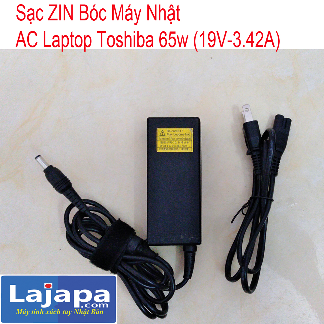 Sạc Laptop Toshiba 65W (19V – 3.42A)  Adaper Toshiba Dynabook  19V - 3.42A ) Kèm dây nguồn Lajapa Laptop Nhật Bản Fujitsu, lenovo, Nec, Sony VAiO