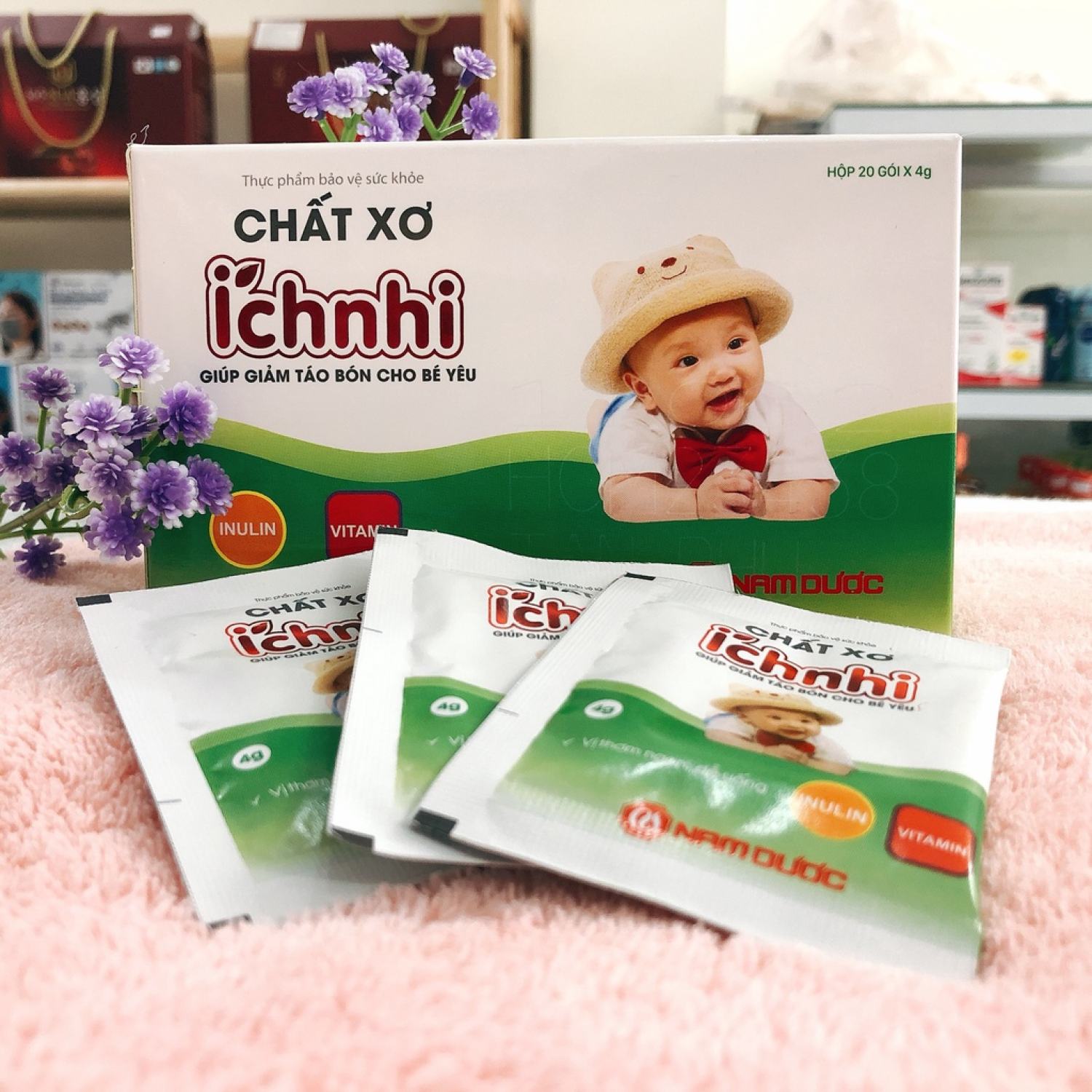 Chất xơ ích nhi, cốm chất xơ hòa tan cho bé, giảm táo bón, đầy hơi, chướng bụng, khó tiêu