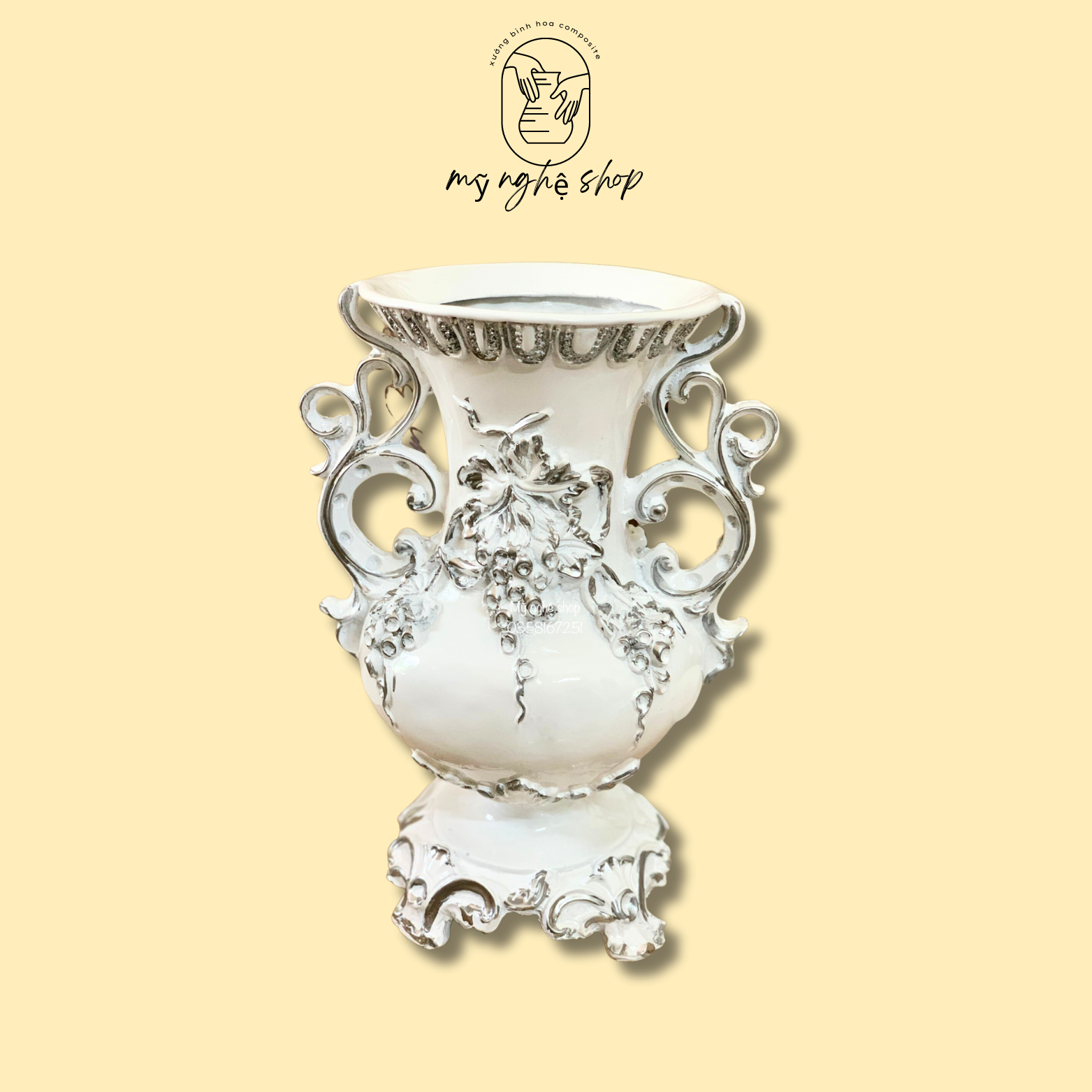 Bình hoa composite mã cúp 38 bình cắm hoa, bình hoa decor, bình hoa chơi tết Mỹ nghệ shop bình hoa cao cấp