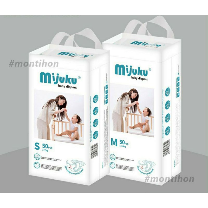 Tã vải Mijuku 1 bịch 50 miếng bỉm quần đủ size cho bé từ 6kg trở lên