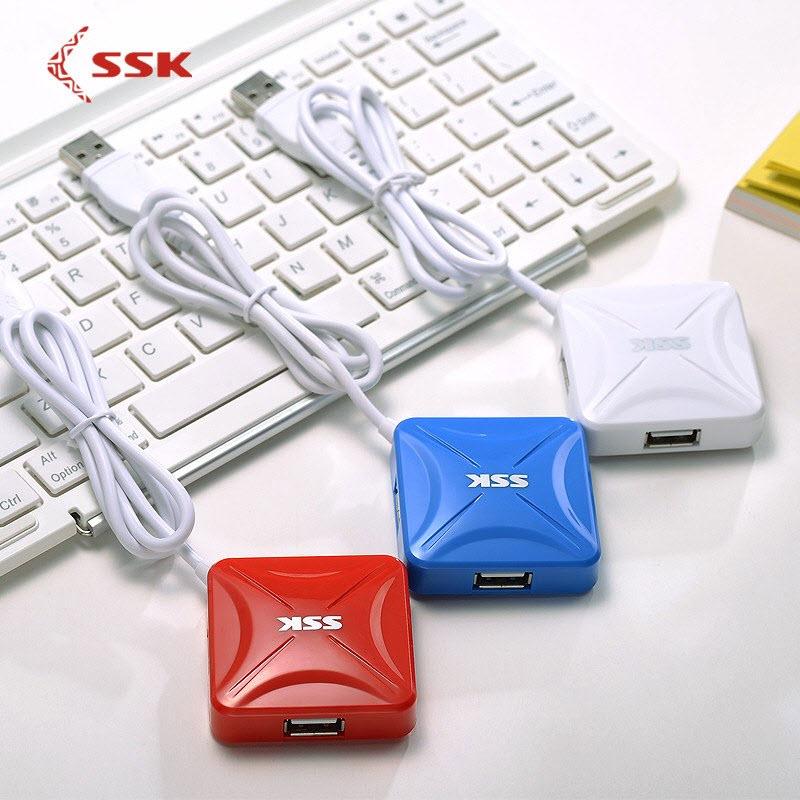 Bộ chia usb 4 cổng ssk shu027 xanh