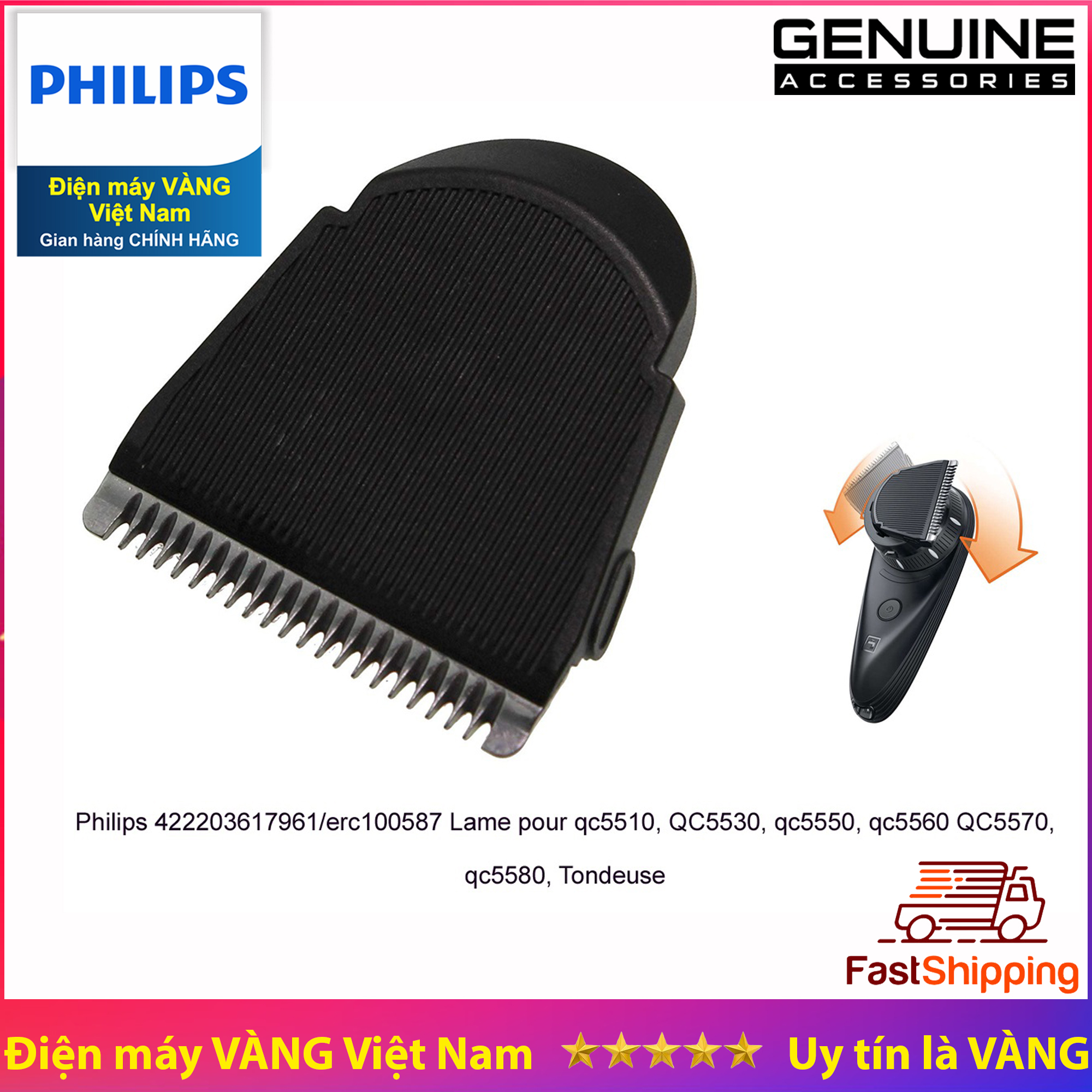 Lưỡi cắt tóc thay thế cho tông đơ Philips QC5570
