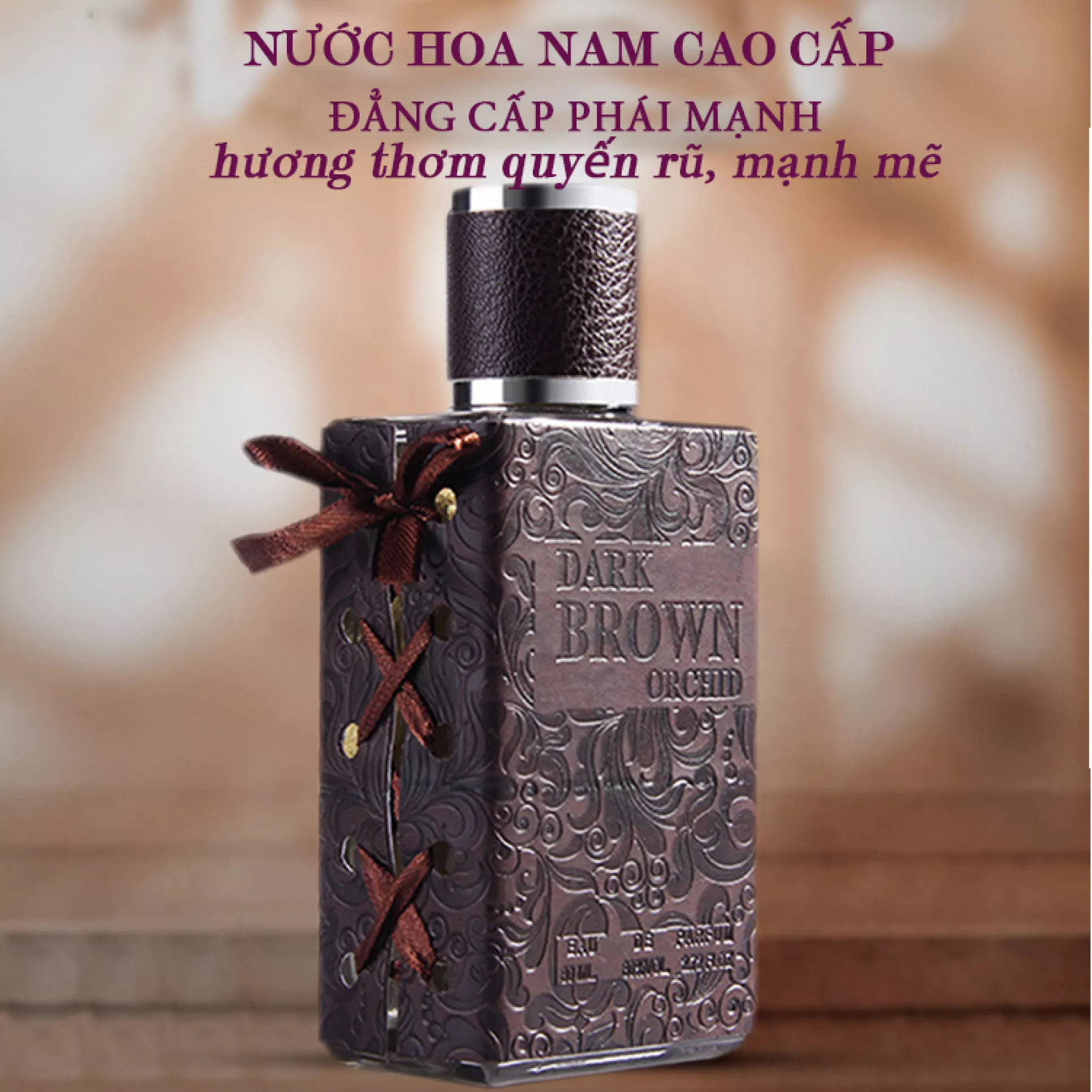 Nước Hoa Nam Thơm Giữ Mùi Lâu DARK BROWN, Hương Thơm Sâu Lắng Khiến Nàng Say Đắm, Đậm Chất Nam Tính, Thể Tích 80ml