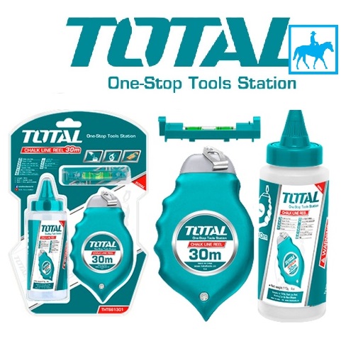 Bộ phấn vẽ đường thẳng 30 mét chalk line reel total tht661301